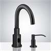 Fontana Commercial Matte Black Touchless Automatic Sensor Faucet & Manual Soap Dispenser